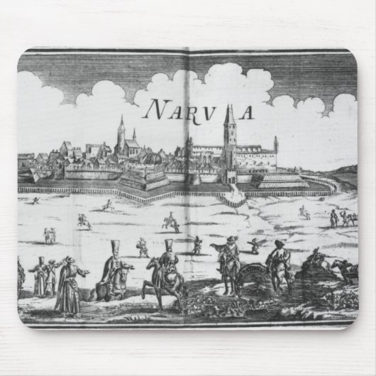 1700年にNarvaを包囲しているロシアのな軍隊 マウスパッド (正面)