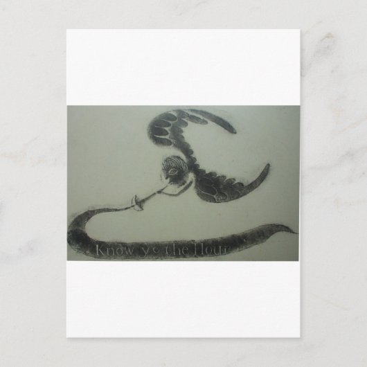 1700年代の死の天使アメリカの墓擦りデザイン ポストカード (正面)