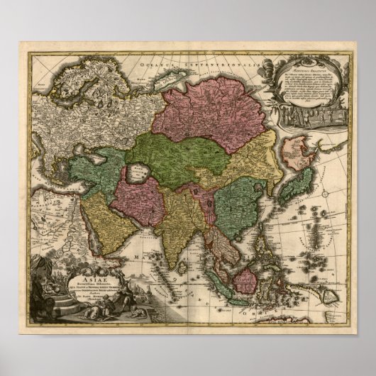 1700年代アジアの地図 ポスター (正面)