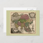 1700年代アジアの地図 ポストカード (正面/裏面)
