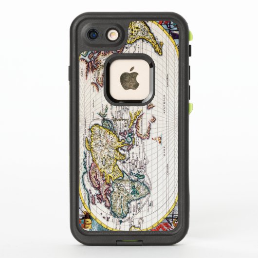 1700年頃のヴィンテージ地図 LifeProof iPhoneケース (裏面)