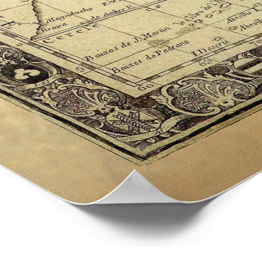 1700 AD OLD WORLD MAPアートポスター ポスター (角)