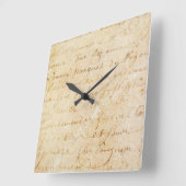 1700sヴィンテージフランスのアンティークスクリプトの背景 スクエア壁時計 (傾斜)