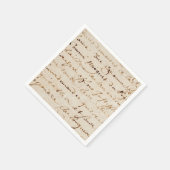 1700sヴィンテージフランスのスクリプトグランジ処理紙 スタンダードカクテルナプキン (角)