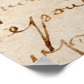 1700sヴィンテージフランスのスクリプトグランジ処理紙 ポスター (角)