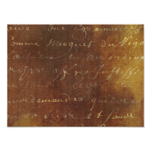 1700sヴィンテージフランスのスグランジクリプト分割紙 フォトプリント            (正面)