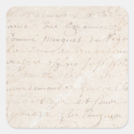 1700sヴィンテージフランスのレトロスクリプトパーチメント紙 スクエアシール (正面)