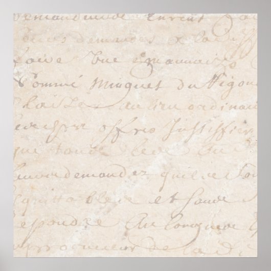 1700sヴィンテージフランスのレトロスクリプトパーチメント紙 ポスター (正面)