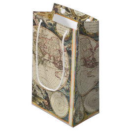1702世界の新しい地図 スモールペーパーバッグ