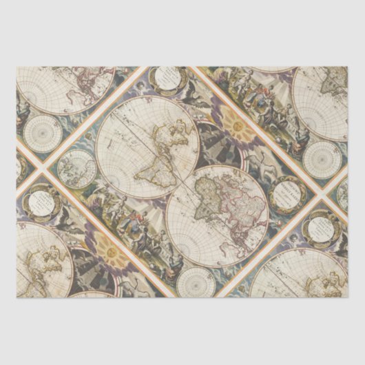 1702世界の新しい地図 薄葉紙 (正面)