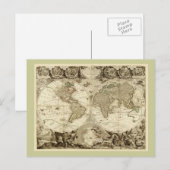 1708年の世界地図ジャン・バプティスト・ノリン ポストカード (正面/裏面)