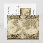 1708年世界地図(ジャン·バプティスト·ノリン) 招待状 (正面/裏面)