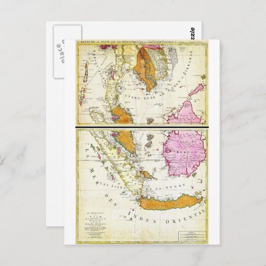 1710オッテンスの地図と旅行に出かけよう。 ポストカード (正面/裏面)