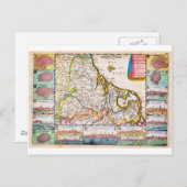 1710年のデ・ラ・フイユ地図 - オランダとベルギーの地図 ポストカード (正面/裏面)