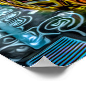 1711カラフル通りグラフィティギャングスターシティウォール ポスター (角)