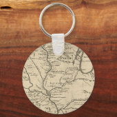 1718年の歴史的イリノイの地図 キーホルダー (正面)