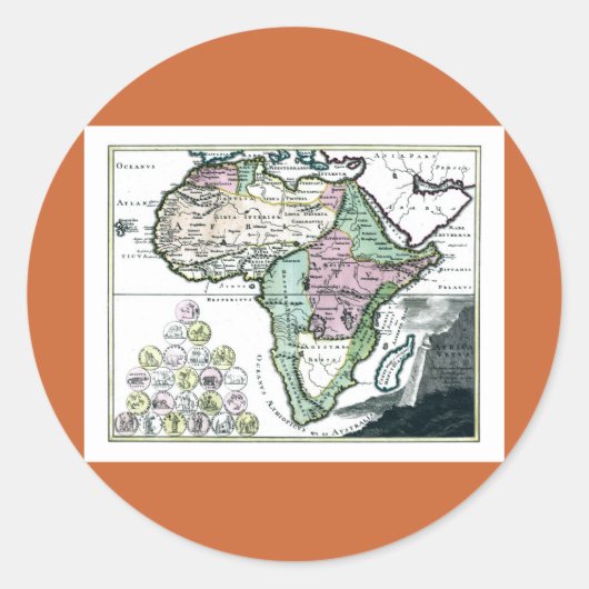 1720アフリカベタスの地図 ラウンドシール (正面)