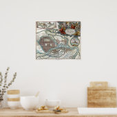 1720サンクトペテルブルクの地図 ポスター (キッチン)