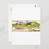 1720デラフイユの地図とジブラルタルの見解 ポストカード (正面/裏面)