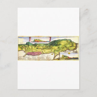 1720デラフイユの地図とジブラルタルの見解 ポストカード