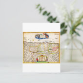 1720年のフンクによるイスラエル・パレスチナ・聖地の地図 ポストカード (スタンド正面)