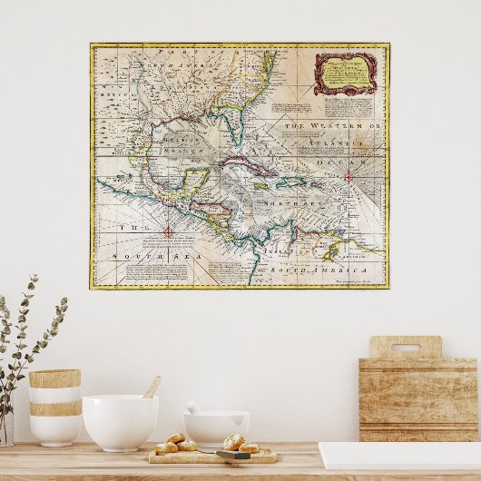 1720年西インディ図 ポスター (キッチン)