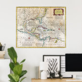 1720年西インディ図 ポスター (ホームオフィス)