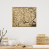 1721地図ルイジアナ州&ミシシッピ川 ポスター (キッチン)