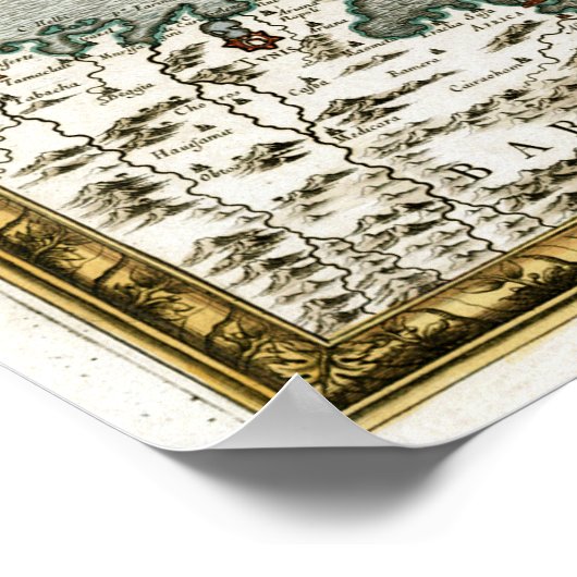 1723マルタの地図 ポスター (角)