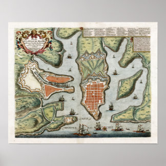 1725マルタの地図 ポスター