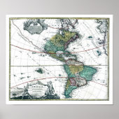 1725南米の地図 ポスター (正面)