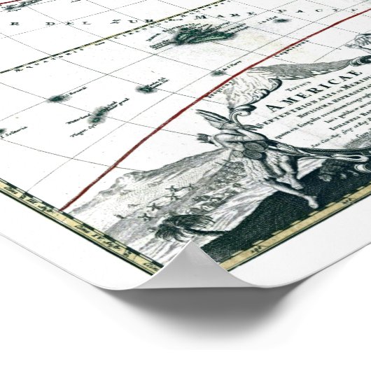 1725南米の地図 ポスター (角)