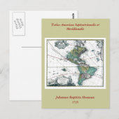 1725南米の地図 ポストカード (正面/裏面)