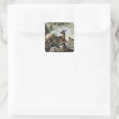 1725年、犬に追われる鹿 スクエアシール (バッグ)