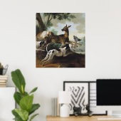 1725年、犬に追われる鹿 ポスター (ホームオフィス)