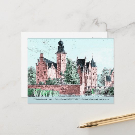 1729 A. de HaenオランダカステエルWESTERVELTはがき ポストカード (正面/裏面インサイチュ)