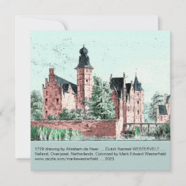 1729 A. de HaenオランダKasteel WESTERVELTカード