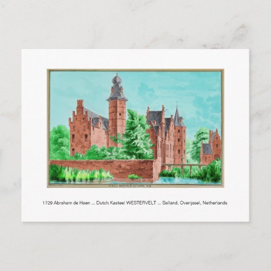 1729 A. de Haen オランダ Kasteel WESTERVELT .... カード (正面)