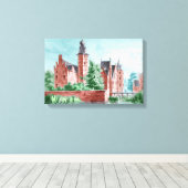 1729 A. de Haen Dutch Kasteel WESTERVELT  キャンバスプリント (インサイチュ (ウッドフロア))