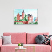 1729 A. de Haen Dutch Kasteel WESTERVELT  キャンバスプリント (インサイチュ (リビング))