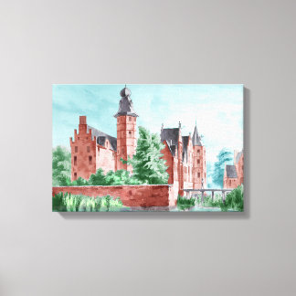 1729 A. de Haen Dutch Kasteel WESTERVELT  キャンバスプリント