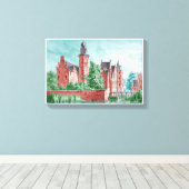 1729 A. de Haen Dutch Kasteel WESTERVELT  キャンバスプリント (インサイチュ (ウッドフロア))