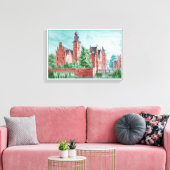 1729 A. de Haen Dutch Kasteel WESTERVELT  キャンバスプリント (インサイチュ (リビング))