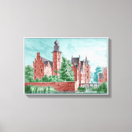 1729 A. de Haen Dutch Kasteel WESTERVELT  キャンバスプリント