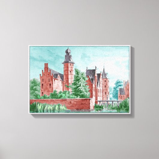 1729 A. de Haen Dutch Kasteel WESTERVELT  キャンバスプリント (正面)