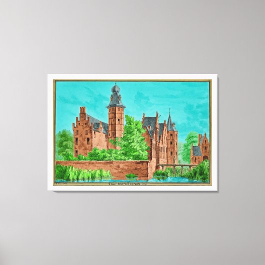 1729 A. de Haen Dutch Kasteel WESTERVELT ...  キャンバスプリント (正面)