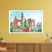 1729 A. de Haen Dutch Kasteel WESTERVELT  キャンバスプリント (インサイチュ (リビング))