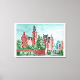 1729 A. de Haen Dutch Kasteel WESTERVELT  キャンバスプリント