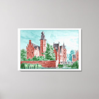 1729 A. de Haen Dutch Kasteel WESTERVELT  キャンバスプリント