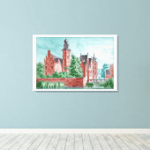 1729 A. de Haen Dutch Kasteel WESTERVELT  キャンバスプリント (インサイチュ (ウッドフロア))